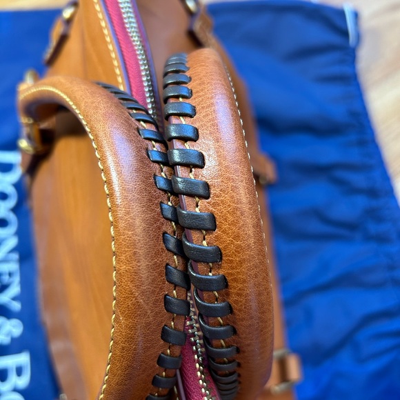 Dooney & Bourke Italian Florentine Leather Large Satchel Bag Natural - Picture 3 of 16